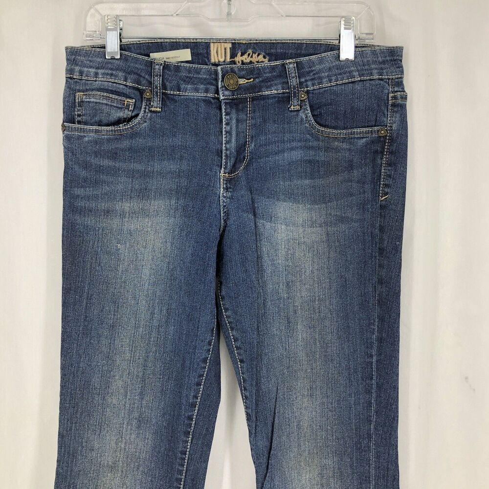Kut from the Kloth Felicia Baby Bootcut Denim Blue Jeans 8 (31x32)